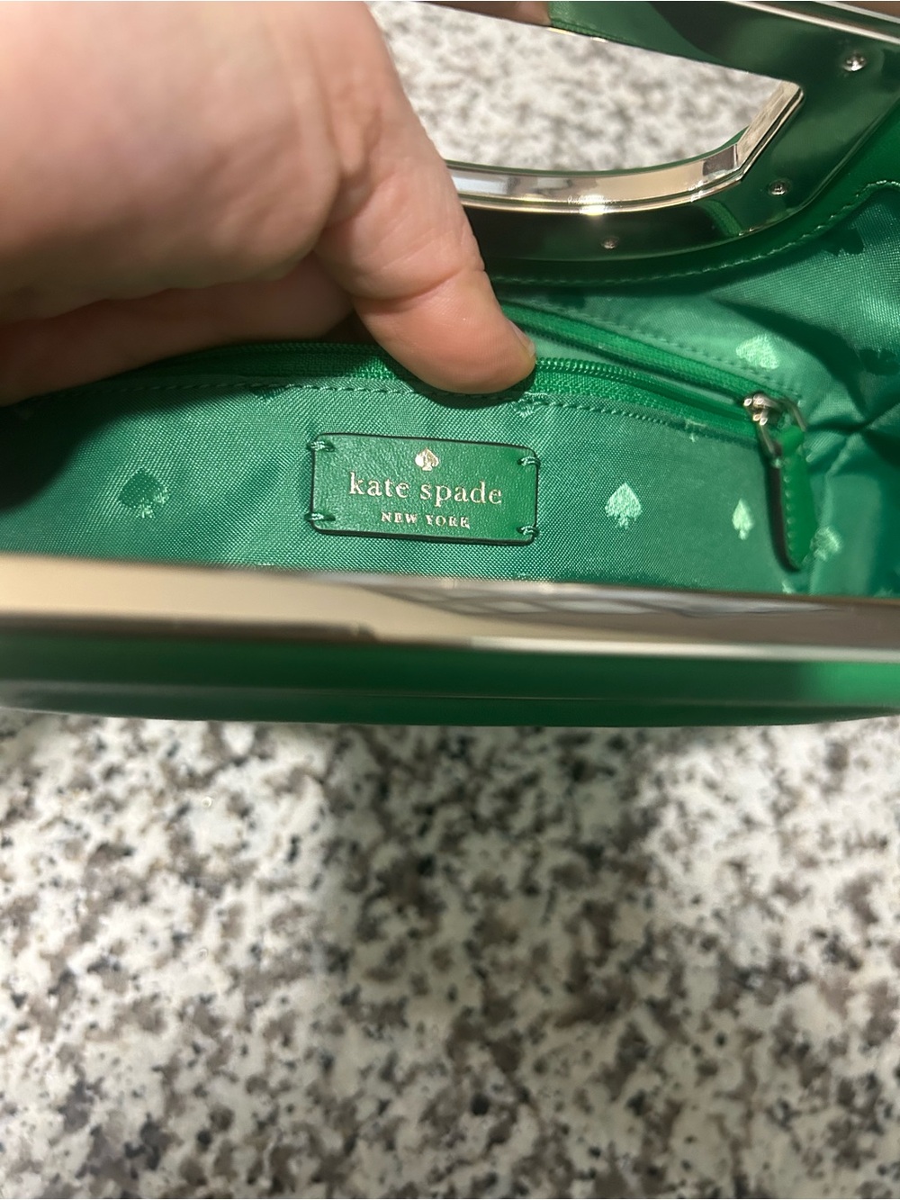 kate spade Green Textured Crossbody Purse with Detachable Strap - Picture 9 of 12